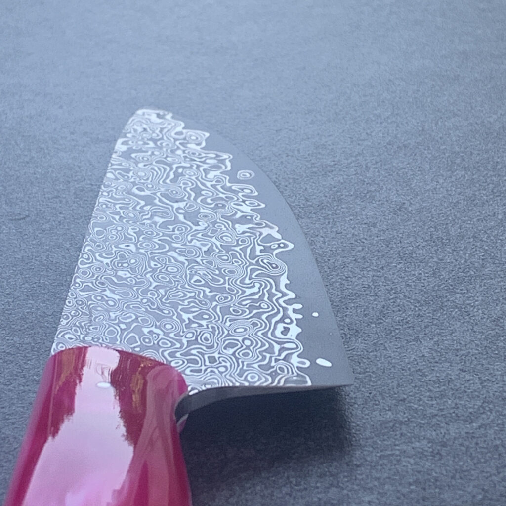 Kochmesser 18cm | Damast inox | Magenta pearl