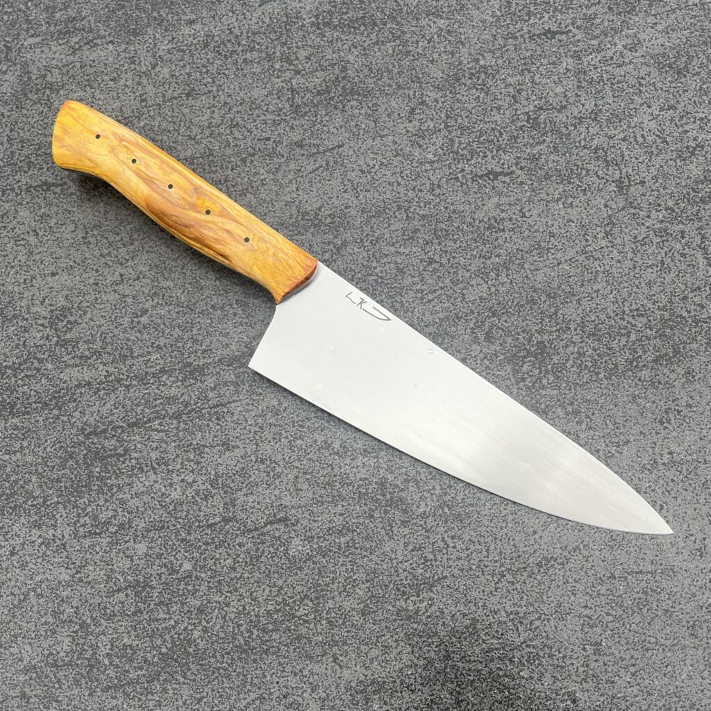 Kochmesser 16cm | 14C28 | Pappel Maser gold stabilisiert