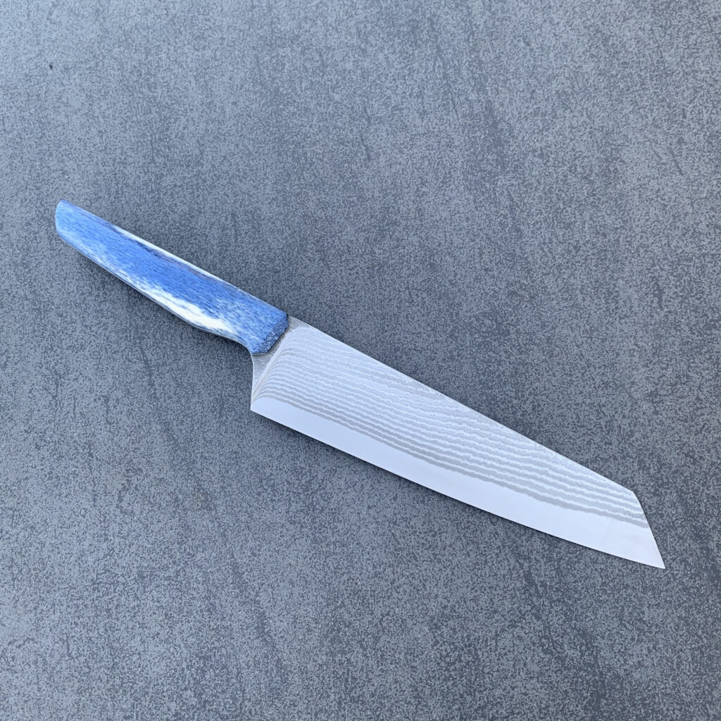 Bunka 16cm | Streifendamast | Zebraknochen blau stabilisiert